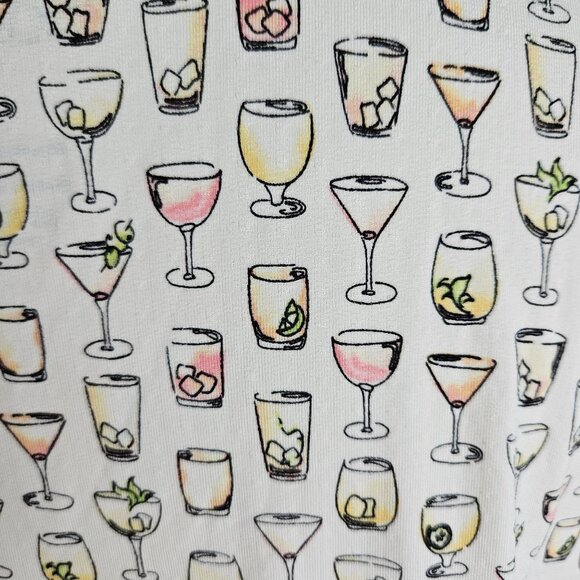 SanSoleil SolTex Lux XL Fun Wine Glass Print Protection Shirt UPF 50+ - Picture 2 of 9